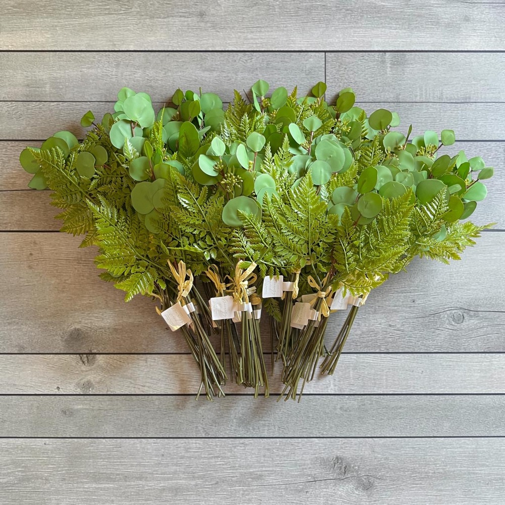 Artificial Mixed Eucalyptus Fern Berries Greenery Branches Stems 30 Bundles